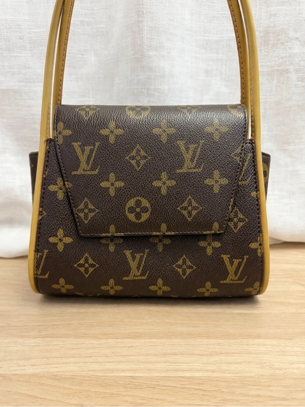 Louis Vuitton Monogram Canvas Shoulder Bag in Brown and Tan